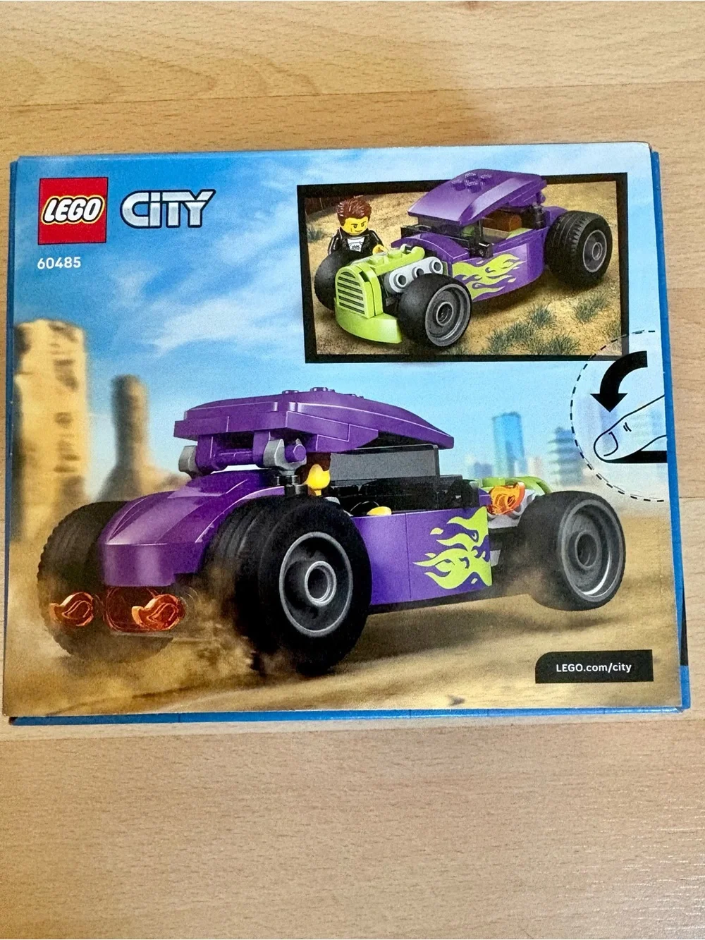 LEGO City Hot Rod Race Car Building Toy with Racecar Driver Minfigure 60485